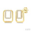 Golden Glow Emerald Shape Petite Diamond Fashion Earrings