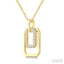 Golden Glow Emerald Shape Petite Diamond Fashion Pendant