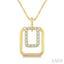 Golden Glow Emerald Shape Petite Diamond Fashion Pendant