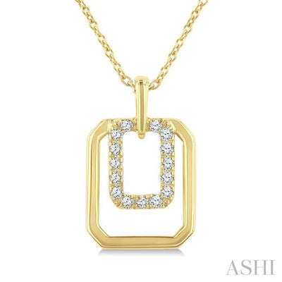 Golden Glow Emerald Shape Petite Diamond Fashion Pendant