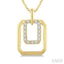 Golden Glow Emerald Shape Petite Diamond Fashion Pendant
