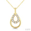 Golden Glow Pear Shape Petite Diamond Fashion Pendant