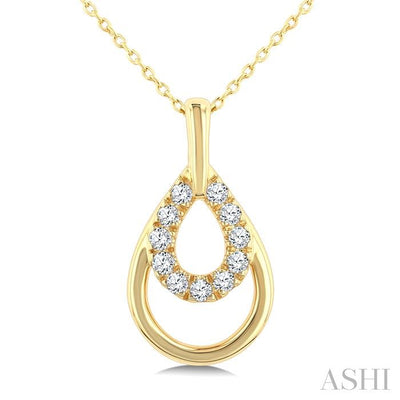 Golden Glow Pear Shape Petite Diamond Fashion Pendant