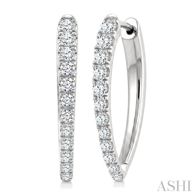 Chevron Diamond Fashion Hoop Earrings