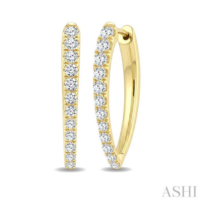 Chevron Diamond Fashion Hoop Earrings