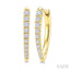 Chevron Diamond Fashion Hoop Earrings
