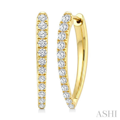 Chevron Diamond Fashion Hoop Earrings
