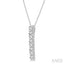 Scatter Zig-Zag Vertical Bar Baguette Diamond Fashion Pendant