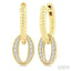 Oval Interlock Rope Diamond Fashion Hoop Earrings