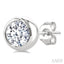 Round Shape Bezel Set Diamond Stud Earrings