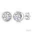 Round Shape Bezel Set Diamond Stud Earrings