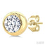 Round Shape Bezel Set Diamond Stud Earrings