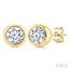 Round Shape Bezel Set Diamond Stud Earrings
