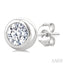 Round Shape Bezel Set Diamond Stud Earrings