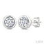 Round Shape Bezel Set Diamond Stud Earrings