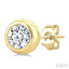 Round Shape Bezel Set Diamond Stud Earrings