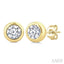Round Shape Bezel Set Diamond Stud Earrings