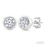 Round Shape Bezel Set Diamond Stud Earrings