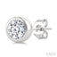 Round Shape Bezel Set Diamond Stud Earrings