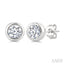 Round Shape Bezel Set Diamond Stud Earrings
