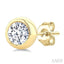 Round Shape Bezel Set Diamond Stud Earrings