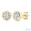 Round Shape Bezel Set Diamond Stud Earrings