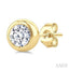 Round Shape Bezel Set Diamond Stud Earrings