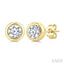 Round Shape Bezel Set Diamond Stud Earrings