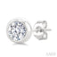 Round Shape Bezel Set Diamond Stud Earrings