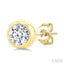 Round Shape Bezel Set Diamond Stud Earrings