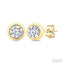 Round Shape Bezel Set Diamond Stud Earrings