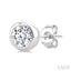Round Shape Bezel Set Diamond Stud Earrings