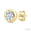 Round Shape Bezel Set Diamond Stud Earrings