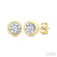 Round Shape Bezel Set Diamond Stud Earrings