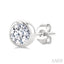 Round Shape Bezel Set Diamond Stud Earrings
