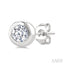 Round Shape Bezel Set Diamond Stud Earrings