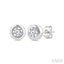 Round Shape Bezel Set Diamond Stud Earrings