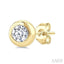 Round Shape Bezel Set Diamond Stud Earrings