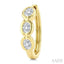 Oval Shape Bezel Diamond Huggie Earrings