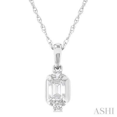 Emerald Shape Diamond Fashion Pendant