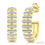 Ribbed Diamond Half Hoop Earrings