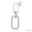 Rectangular Shape Interlock Diamond Fashion Earrings