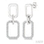 Rectangular Shape Interlock Diamond Fashion Earrings