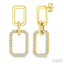 Rectangular Shape Interlock Diamond Fashion Earrings