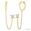 Floral Diamond Fashion Chain Earrings