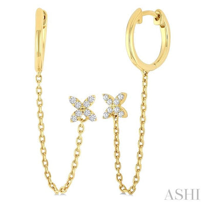 Floral Diamond Fashion Chain Earrings