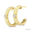 Pirouette Bezel Set Diamond Fashion Half Hoop Earrings