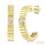 Pirouette Bezel Set Diamond Fashion Half Hoop Earrings