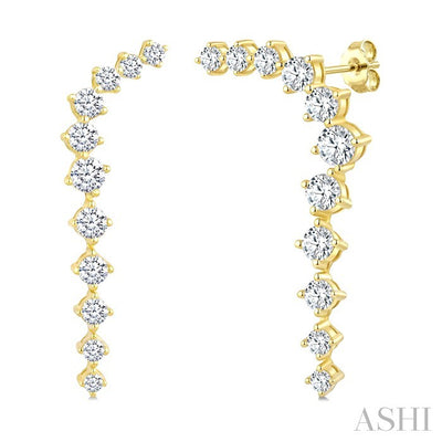 Asymmetrical Diamond Fashion Earrings