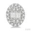 Oval Shape Halo Fusion Diamond Fashion Earrings